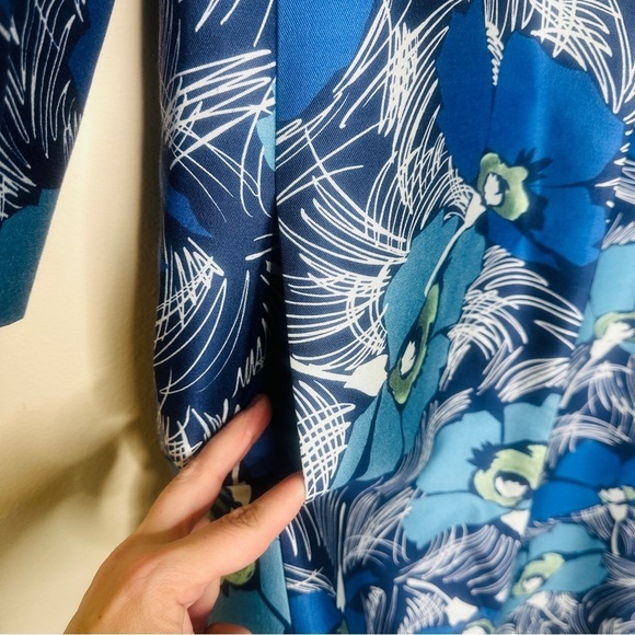 NWOT Nordstrom Signature and Caroline Issa Printed Wool Silk Topper Coat Size 12 - Picture 4 of 10